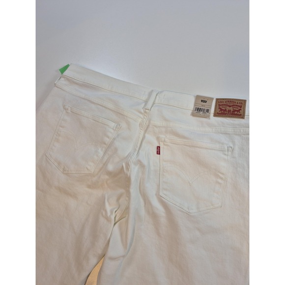 Levis Classic Straight Jeans Womens 16W White Mid Rise Stellar Stretch Denim - Picture 12 of 16
